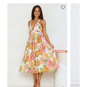 Hello Molly Vibrant Floral Midi Dress